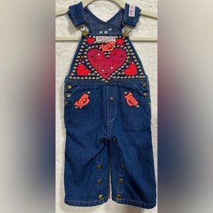 Little Bits New York baby/toddler‎ overalls heart sparkle embellishments